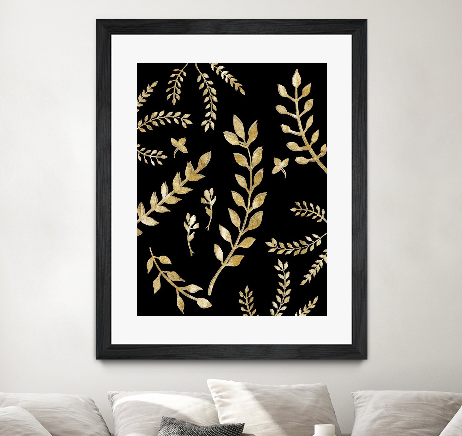 Gold Leaves Pattern #1 #drawing #decor #art by Anita & Bella Jantz on GIANT ART - brown digital drawing