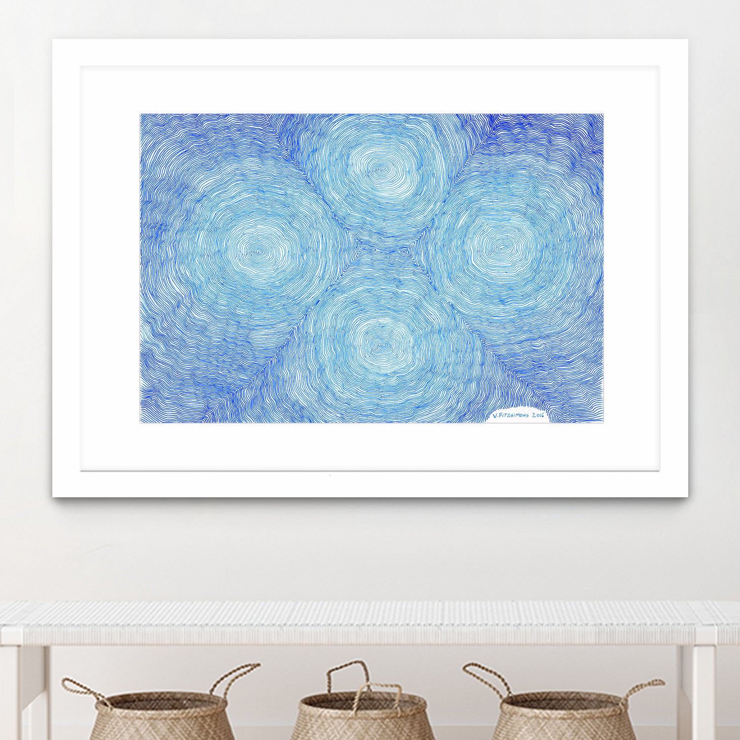 Blue ripples, four loci by Victor Fitzsimons on GIANT ART - blue mixed media