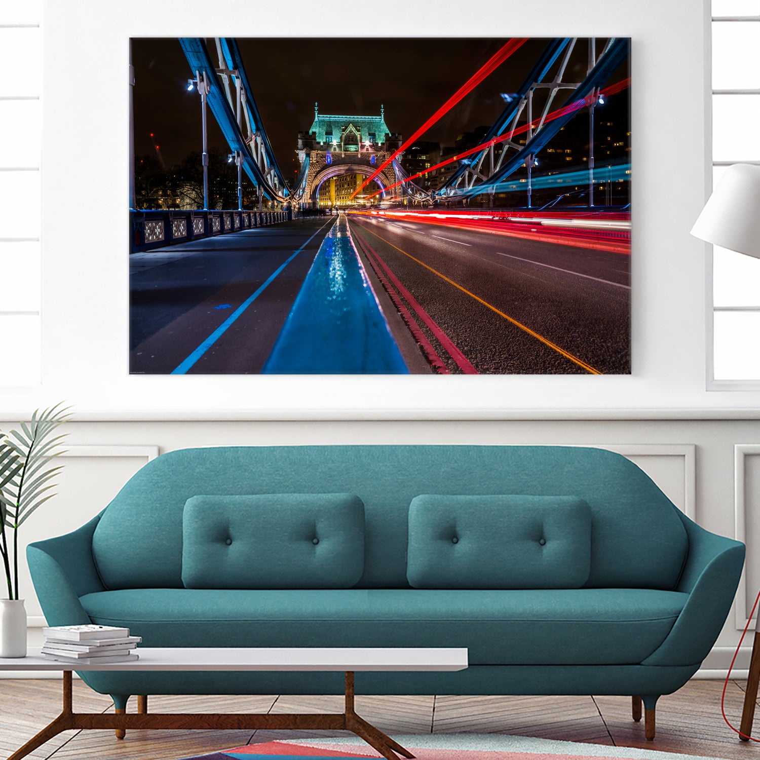 Lighttrails Tower Bridge by Reziebelle Martin on GIANT ART - red photo illustration