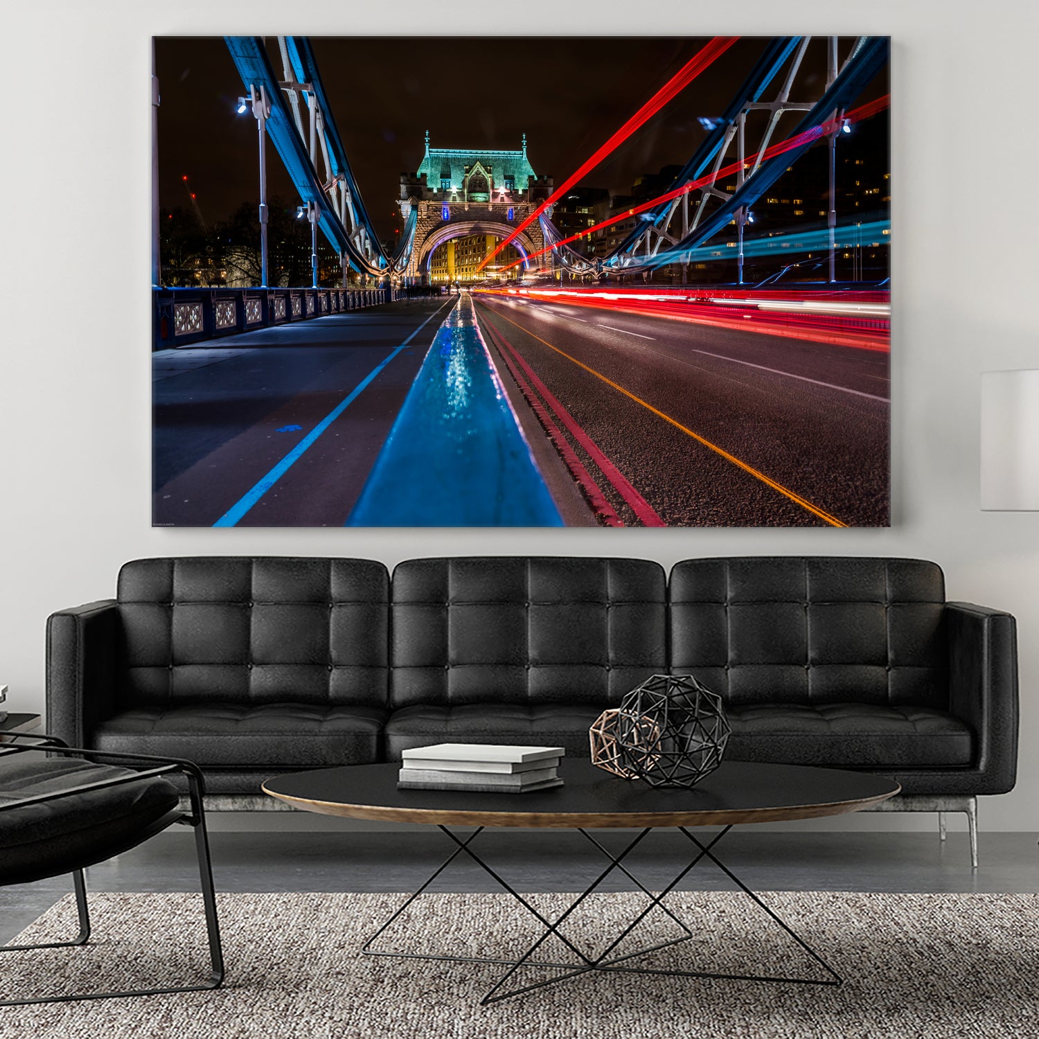 Lighttrails Tower Bridge by Reziebelle Martin on GIANT ART - red photo illustration