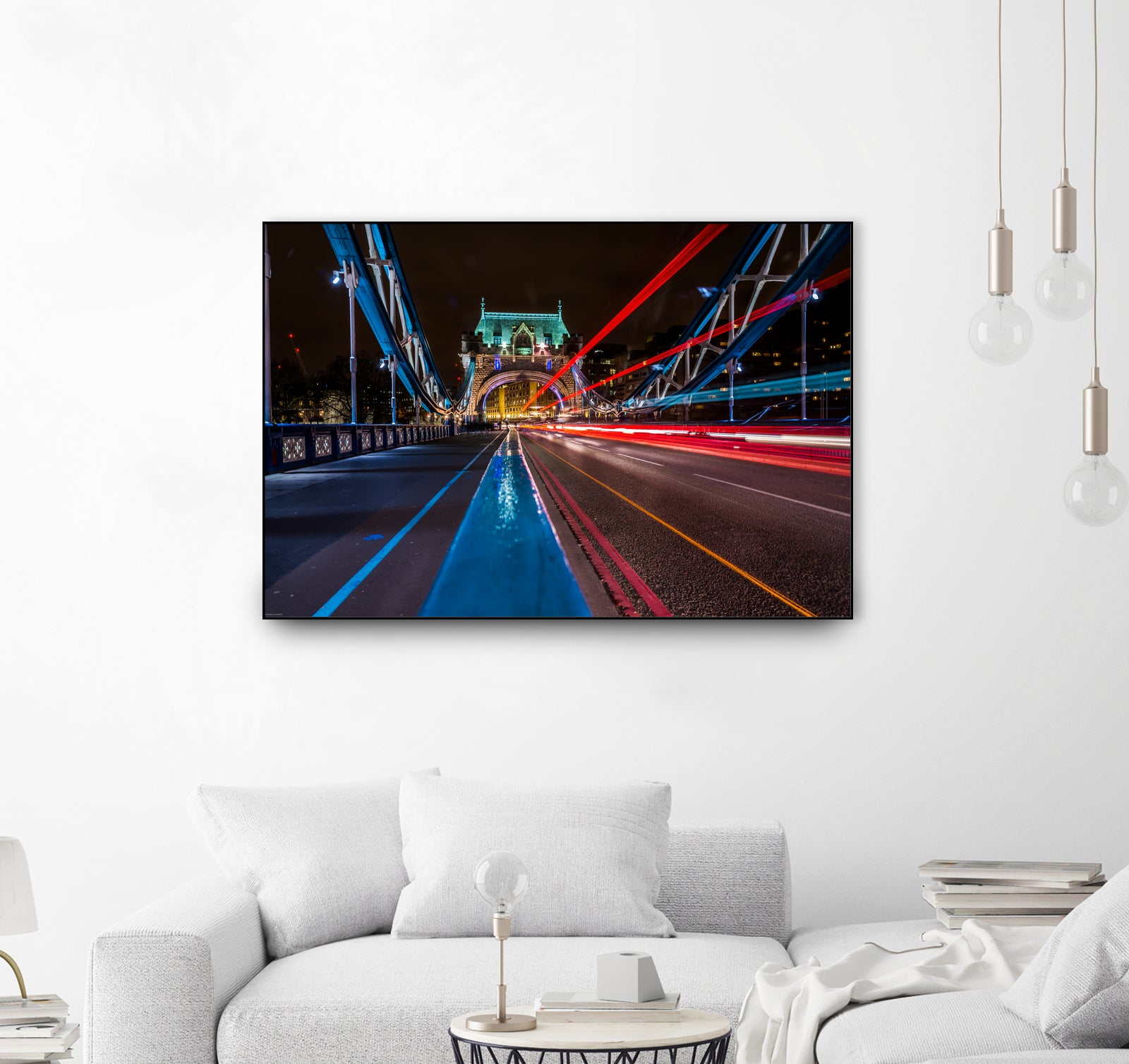 Lighttrails Tower Bridge by Reziebelle Martin on GIANT ART - red photo illustration