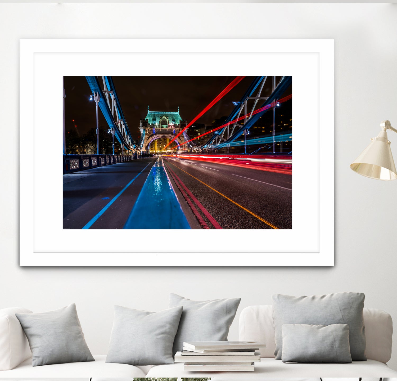 Lighttrails Tower Bridge by Reziebelle Martin on GIANT ART - red photo illustration