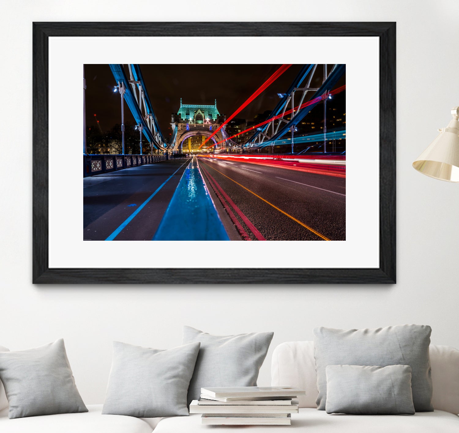 Lighttrails Tower Bridge by Reziebelle Martin on GIANT ART - red photo illustration