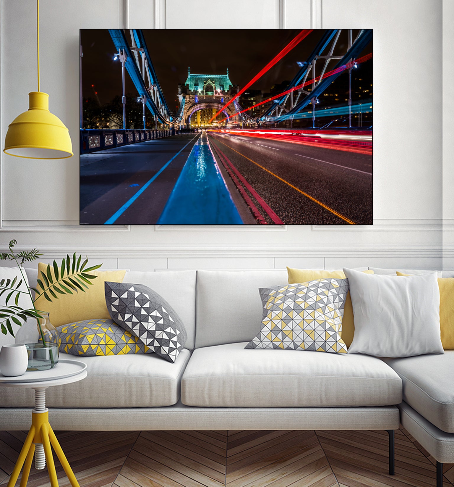 Lighttrails Tower Bridge by Reziebelle Martin on GIANT ART - red photo illustration