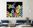 Hummingbird Dots Black by Thomas Fernez on GIANT ART - black digital painting