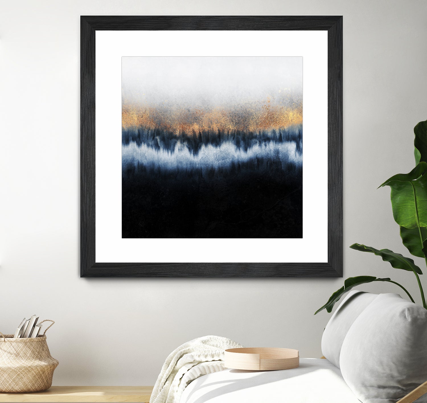 Golden Horizon by Elisabeth Fredriksson on GIANT ART - blue mixed media