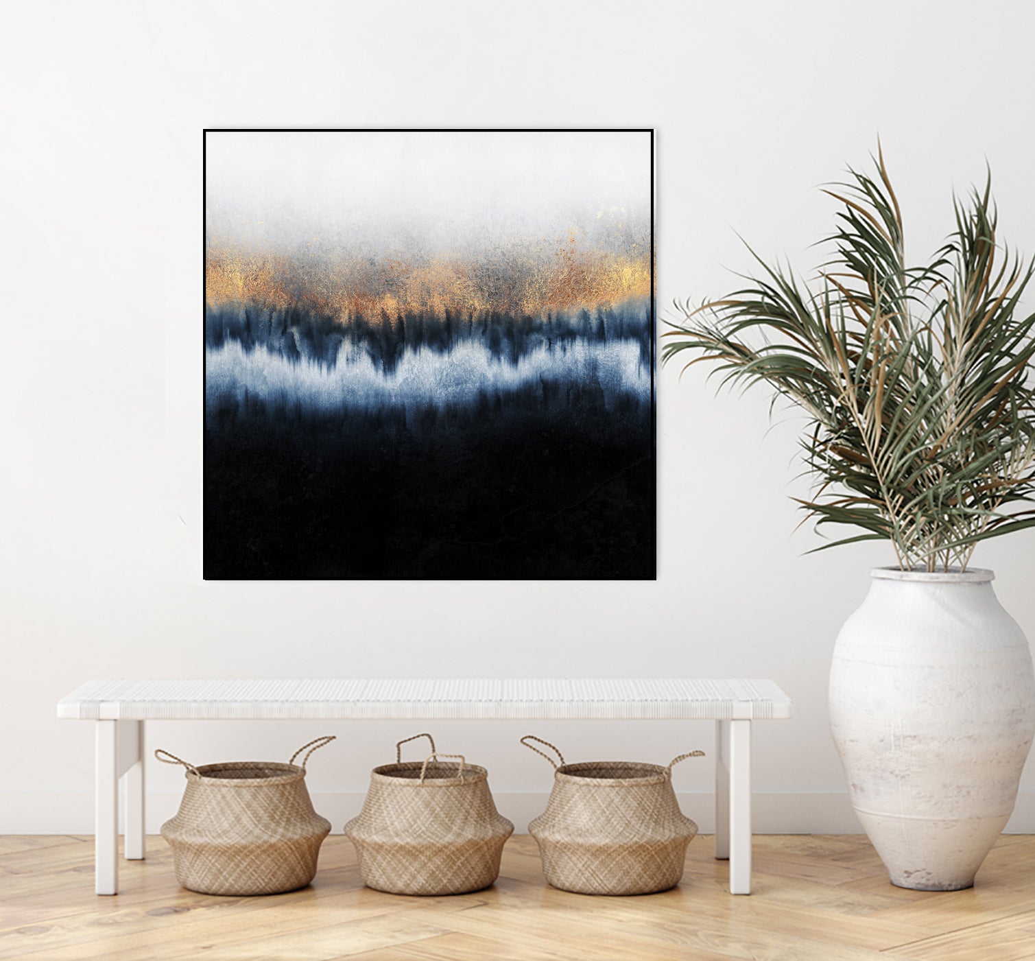 Golden Horizon by Elisabeth Fredriksson on GIANT ART - blue mixed media