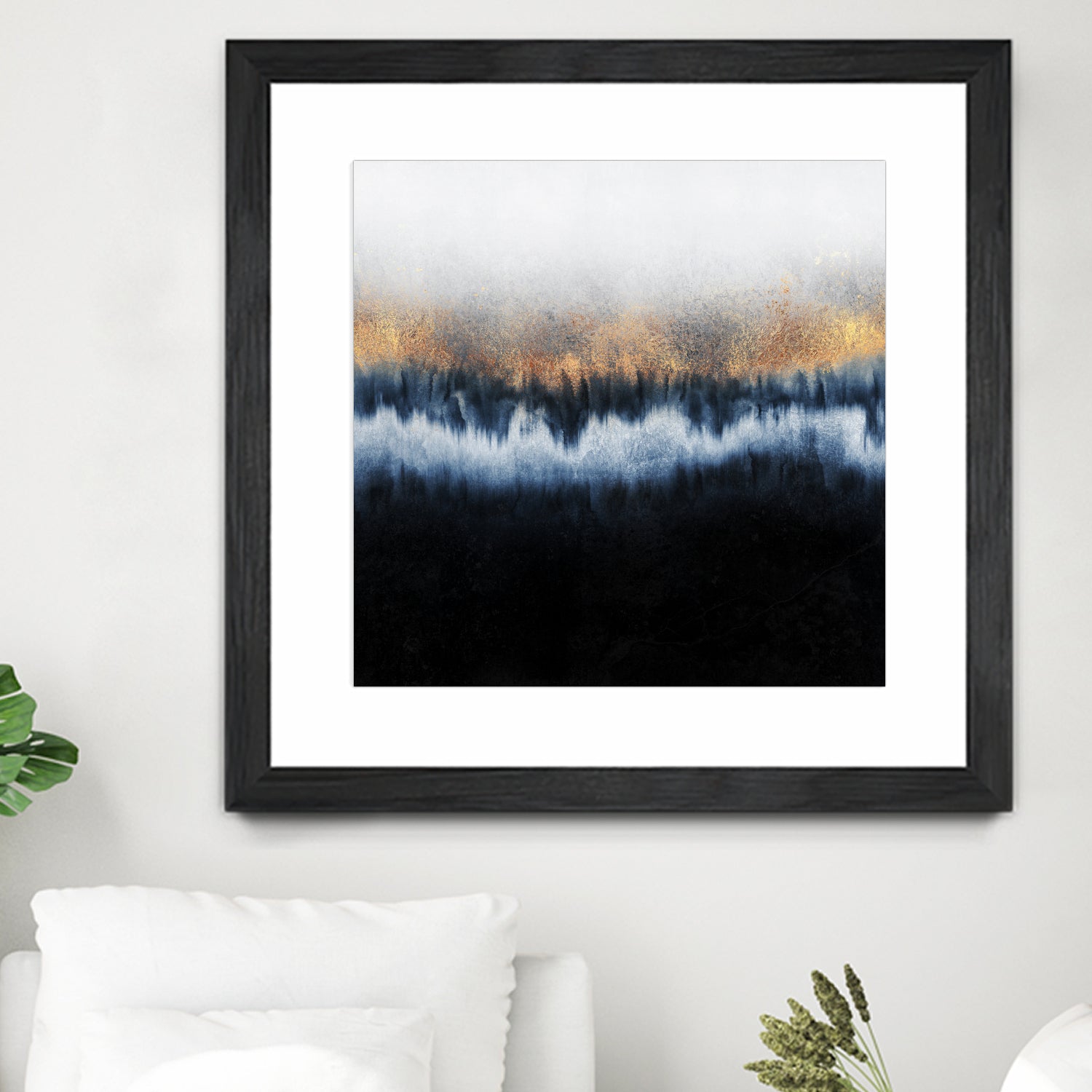 Golden Horizon by Elisabeth Fredriksson on GIANT ART - blue mixed media