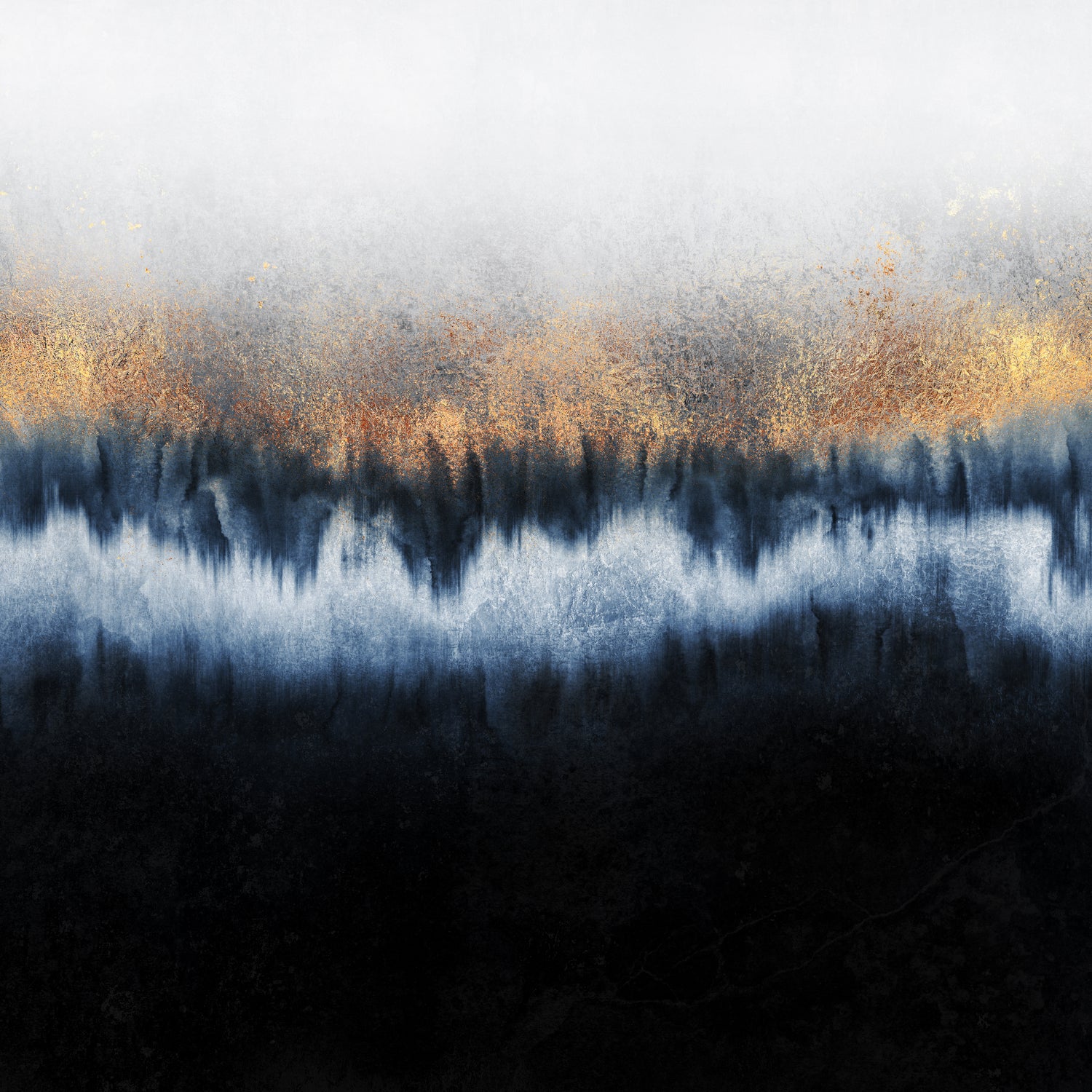 Golden Horizon by Elisabeth Fredriksson on GIANT ART - blue mixed media