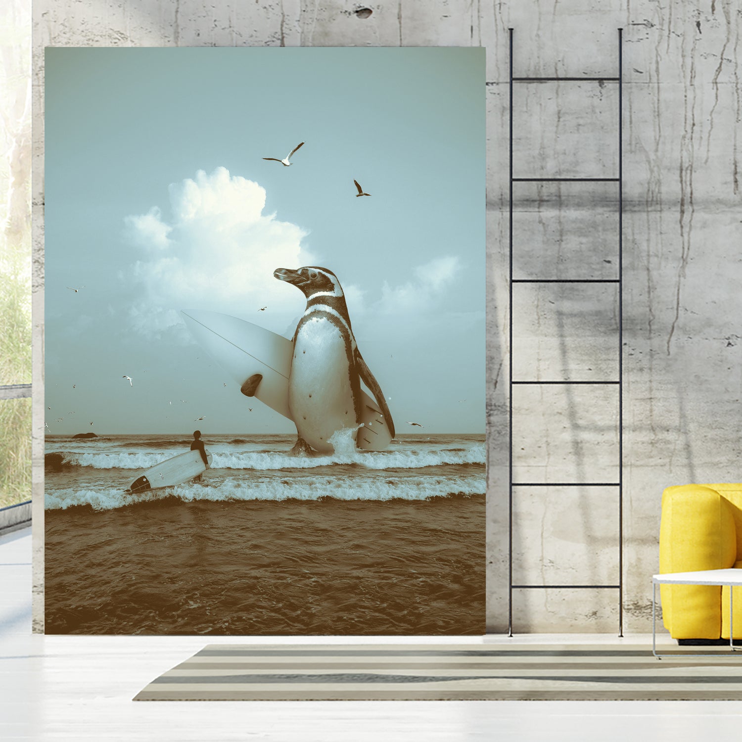 surf's up II by Soaring Anchor on GIANT ART - gray photo manipulation