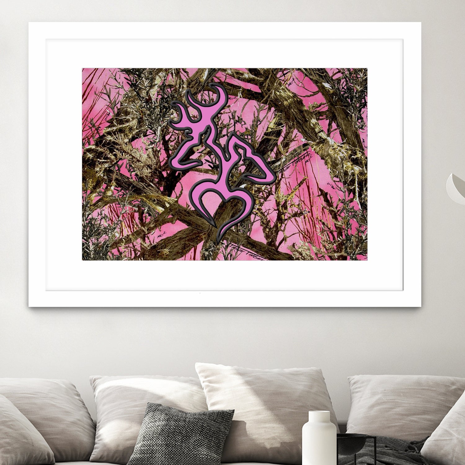 Pink browning deer glitter camo by Retno Asih Mustakimah on GIANT ART - pink vector illustration