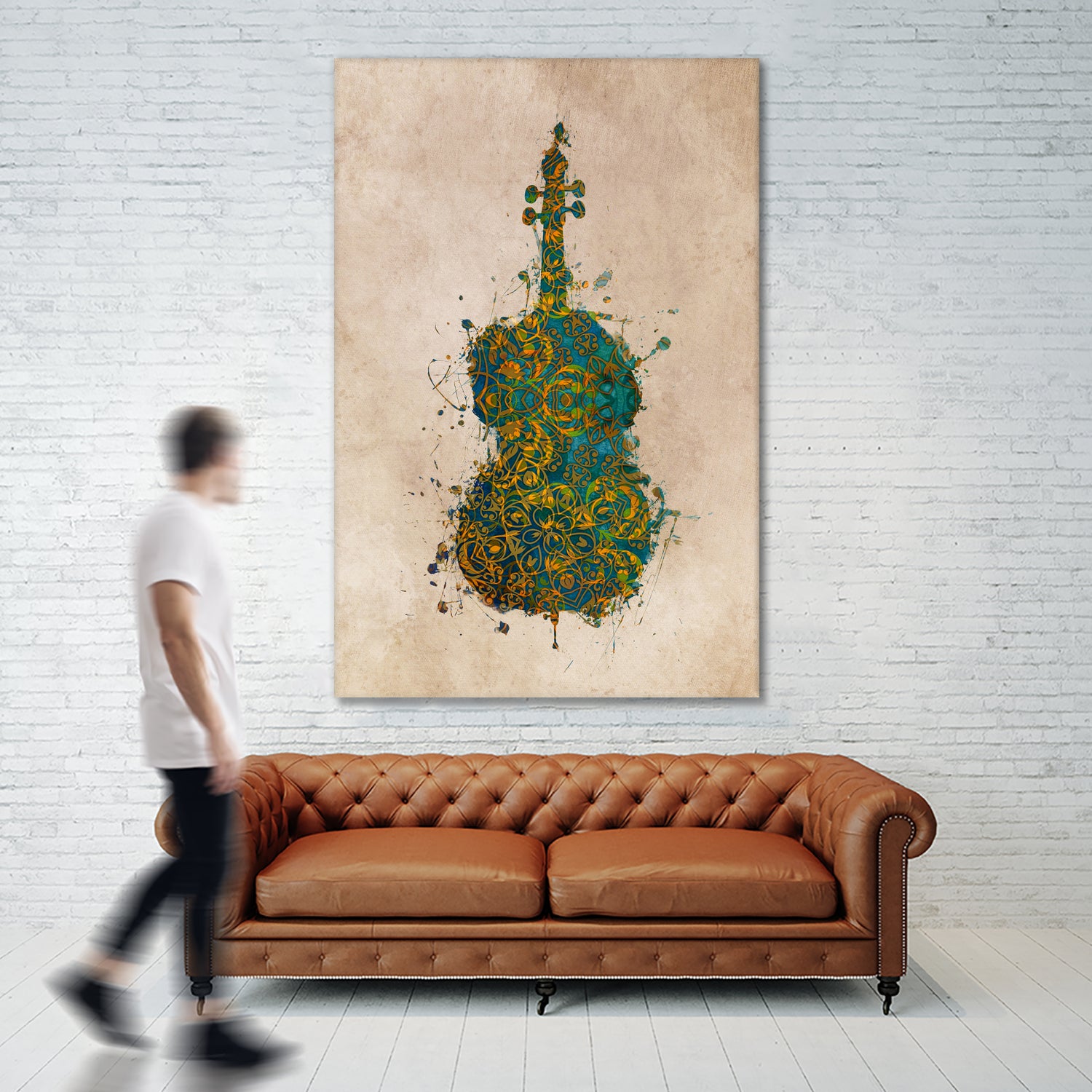 double bass 2 by Justyna Jaszke on GIANT ART - green digital painting