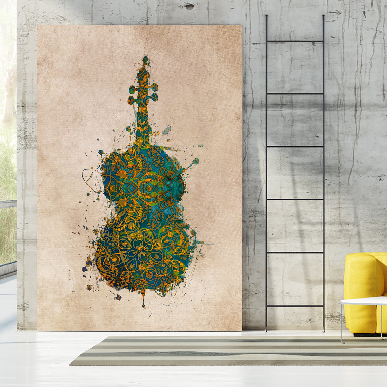 double bass 2 by Justyna Jaszke on GIANT ART - green digital painting