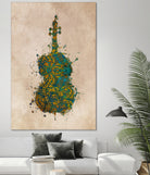 double bass 2 by Justyna Jaszke on GIANT ART - green digital painting