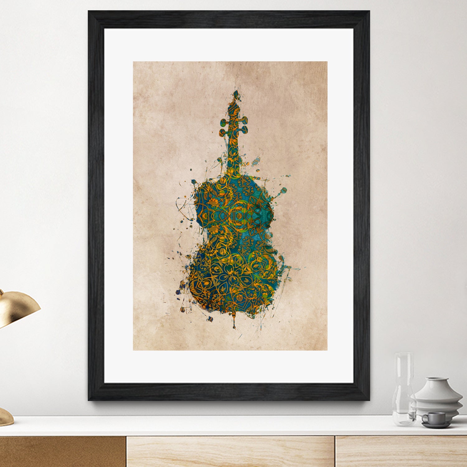 double bass 2 by Justyna Jaszke on GIANT ART - green digital painting