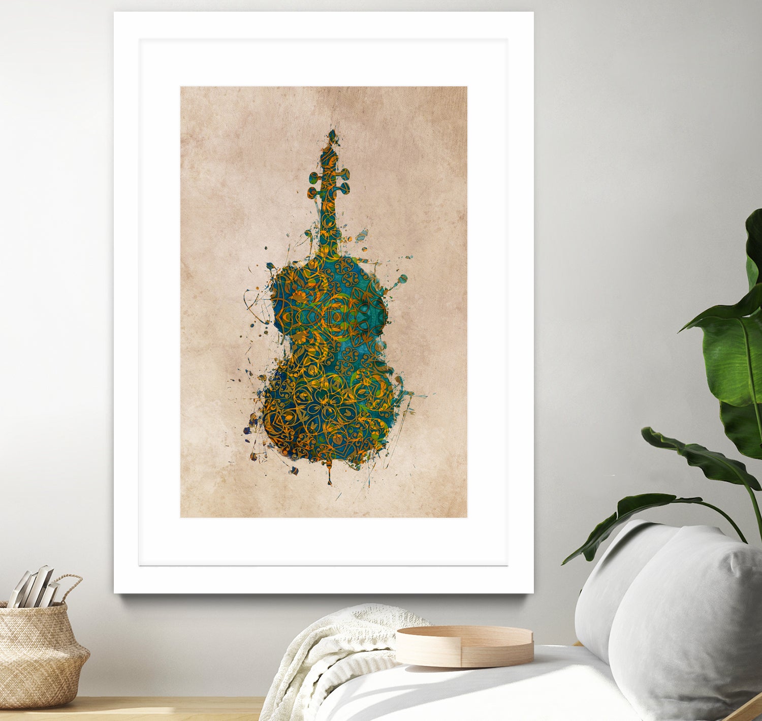 double bass 2 by Justyna Jaszke on GIANT ART - green digital painting