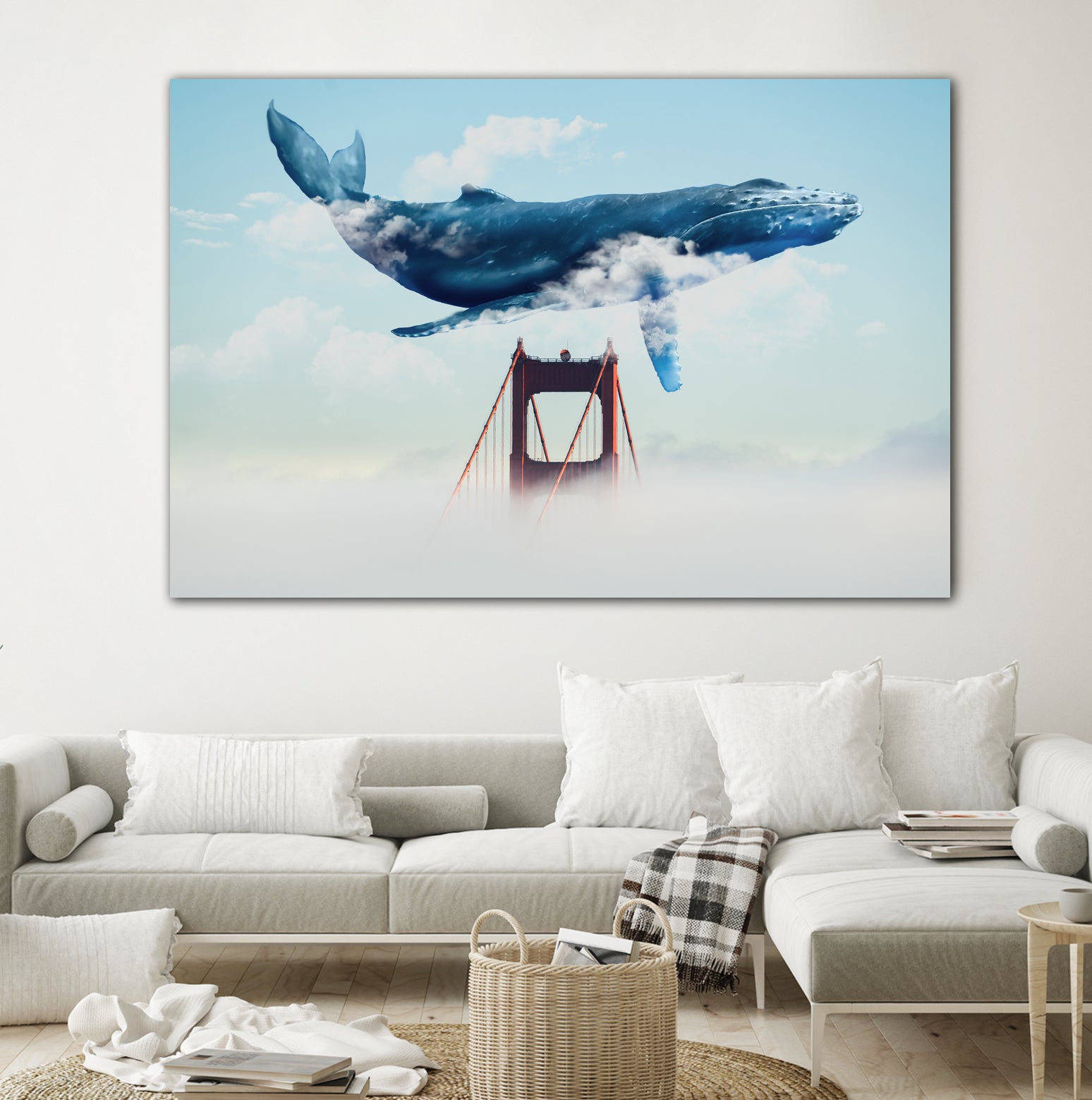 Whale Tails Golden Gate Bridge by David Loblaw on GIANT ART - blue photo manipulation