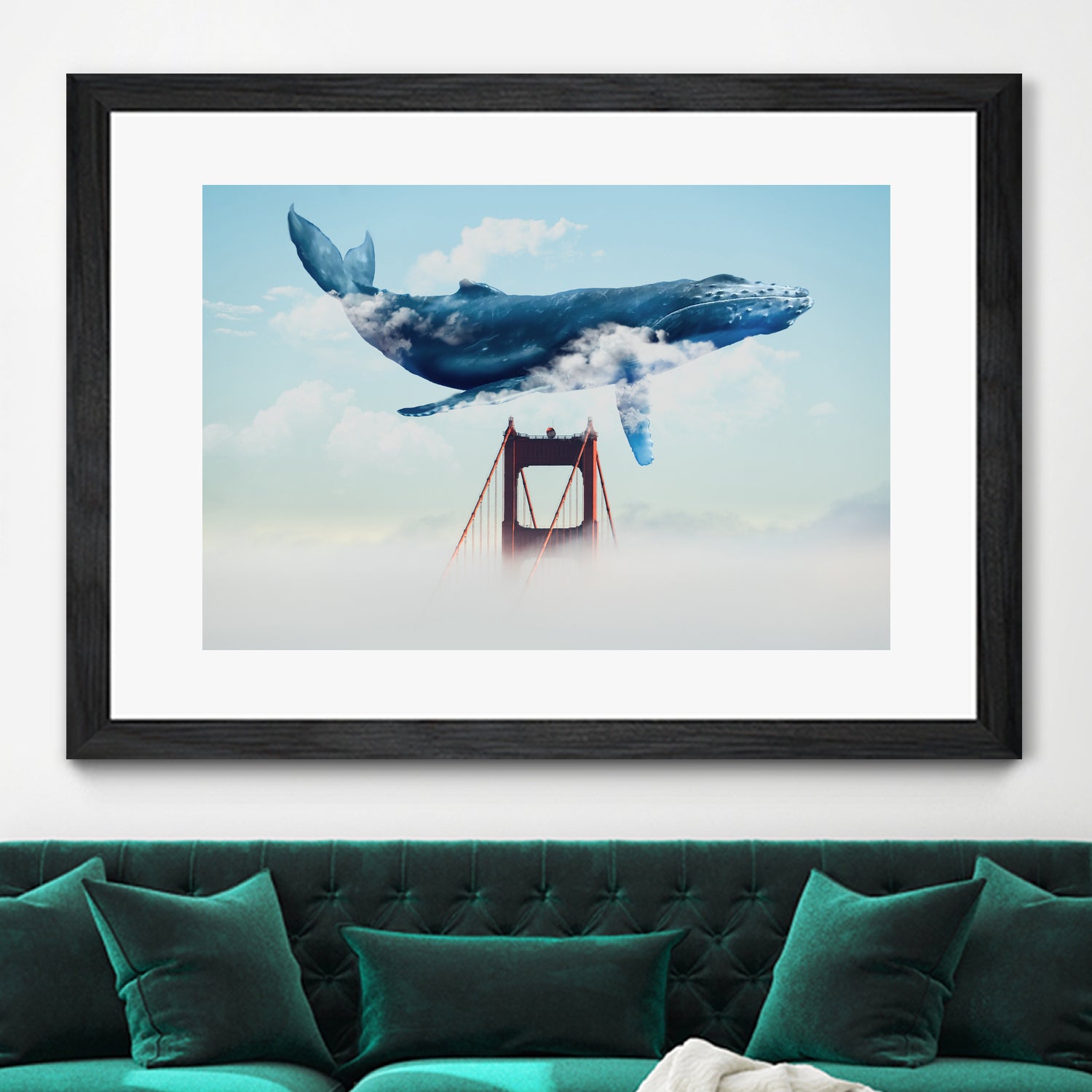 Whale Tails Golden Gate Bridge by David Loblaw on GIANT ART - blue photo manipulation