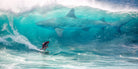 Surfing with Sharks by David Loblaw on GIANT ART - blue photo manipulation