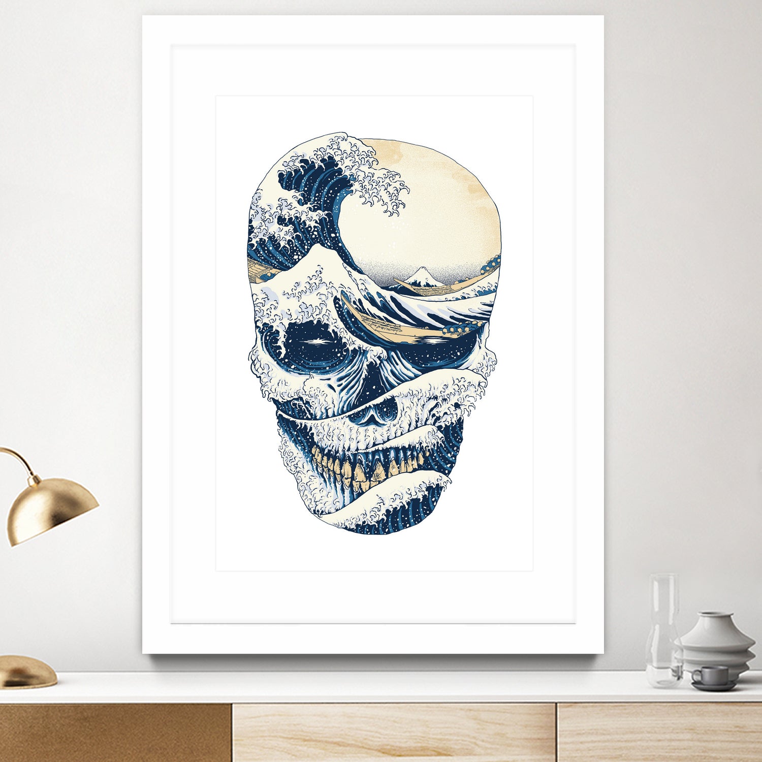 The Great Wave off Skull by Afif Quilimo on GIANT ART - white digital painting