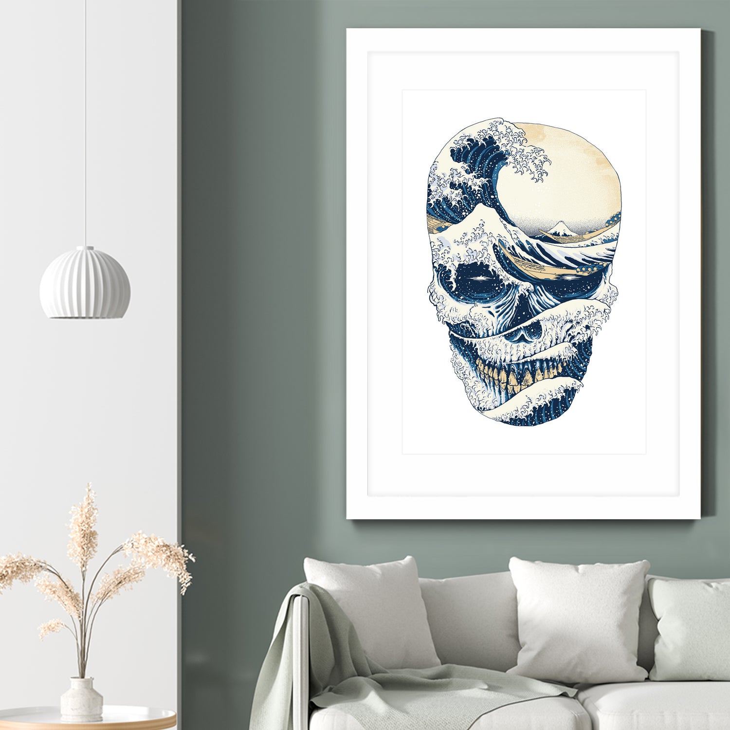 The Great Wave off Skull by Afif Quilimo on GIANT ART - white digital painting