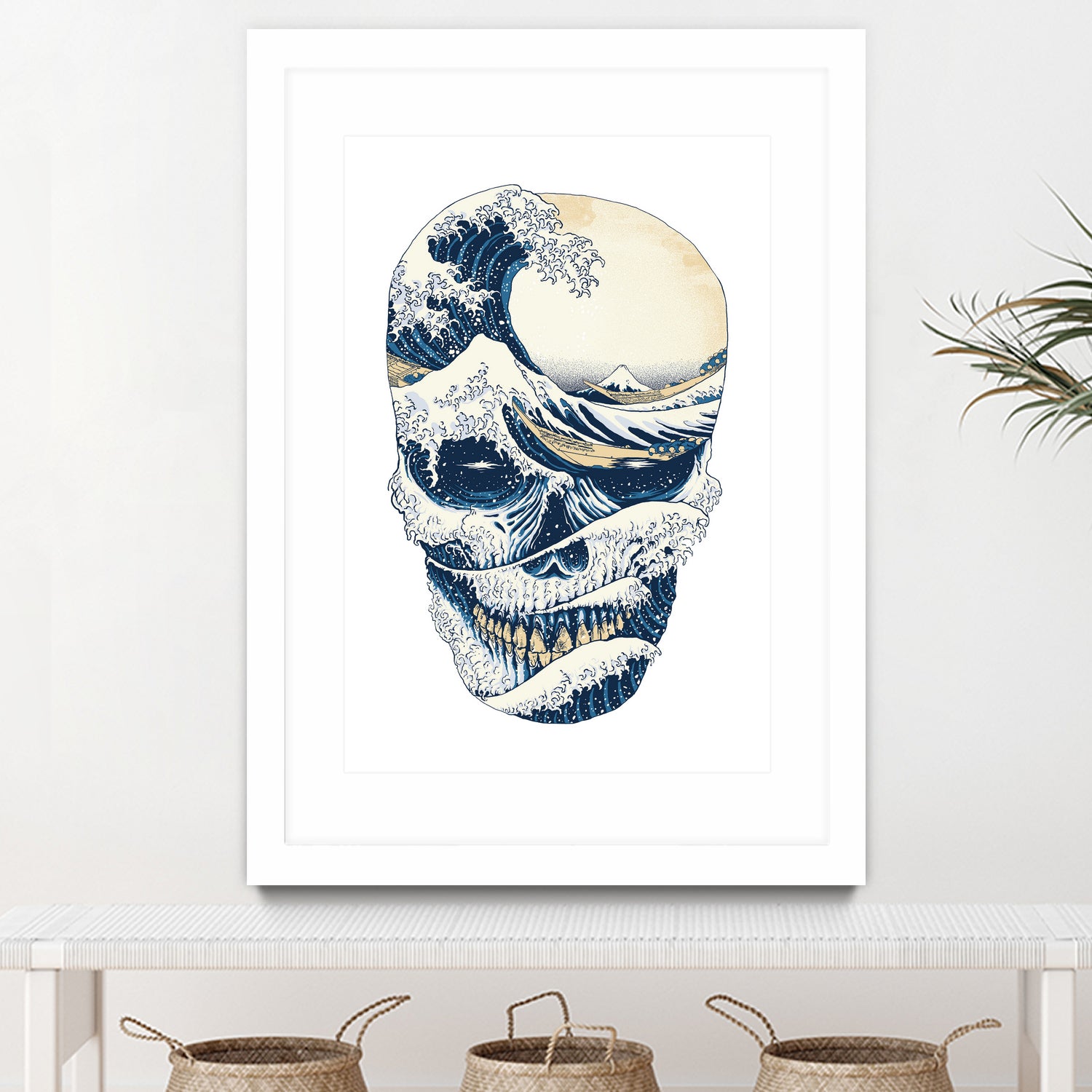 The Great Wave off Skull by Afif Quilimo on GIANT ART - white digital painting