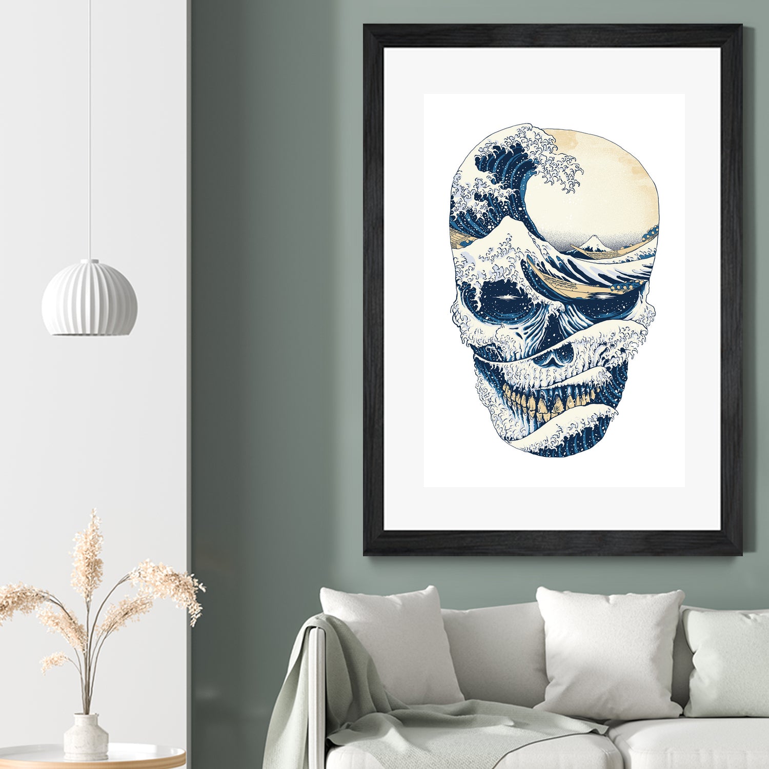 The Great Wave off Skull by Afif Quilimo on GIANT ART - white digital painting