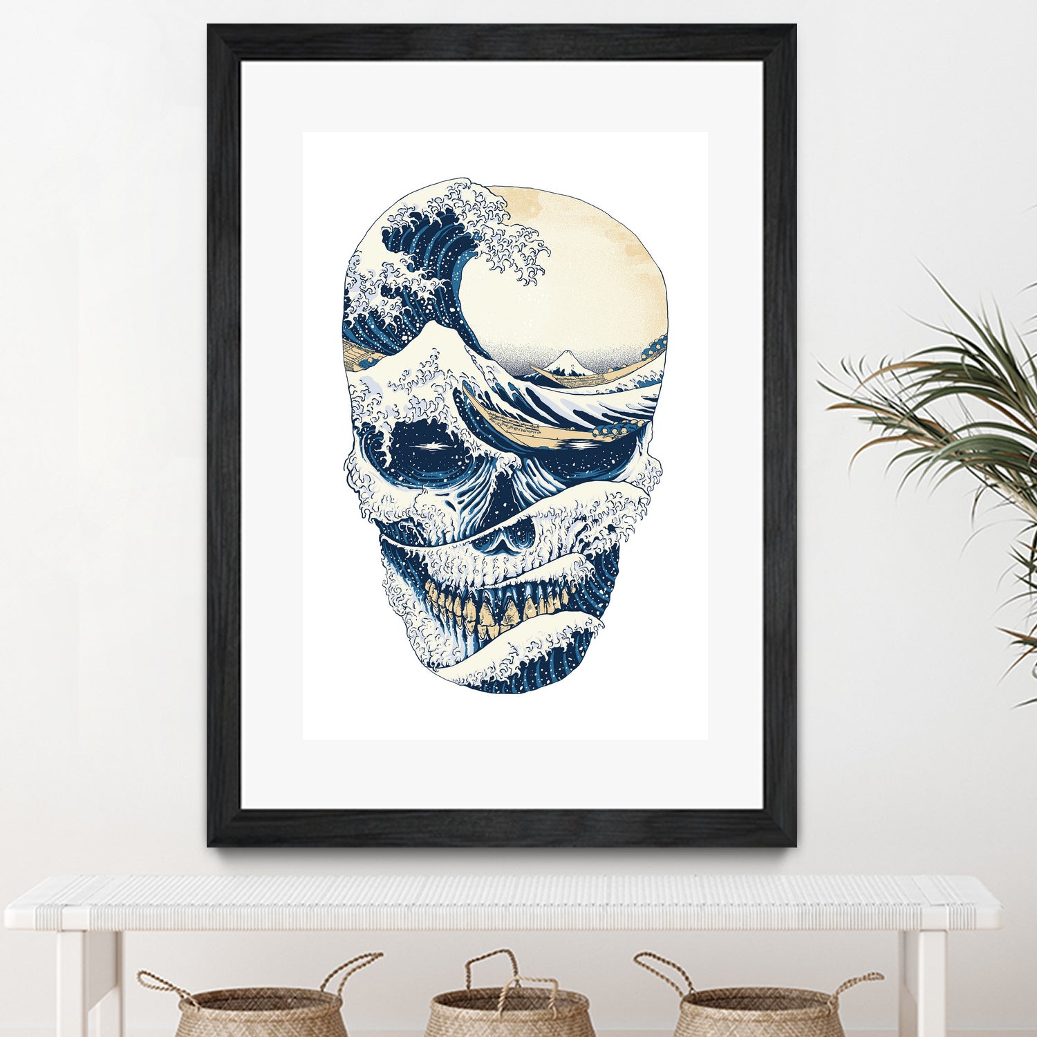 The Great Wave off Skull by Afif Quilimo on GIANT ART - white digital painting