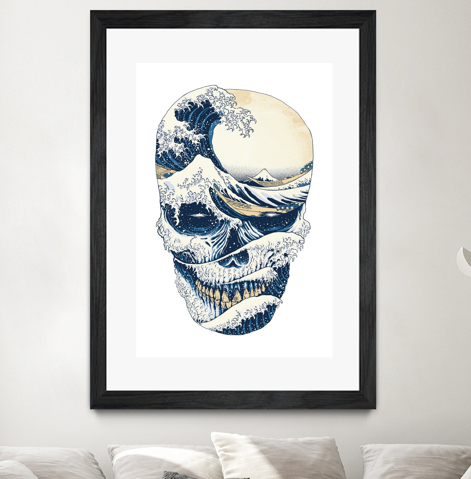 The Great Wave off Skull by Afif Quilimo on GIANT ART - white digital painting