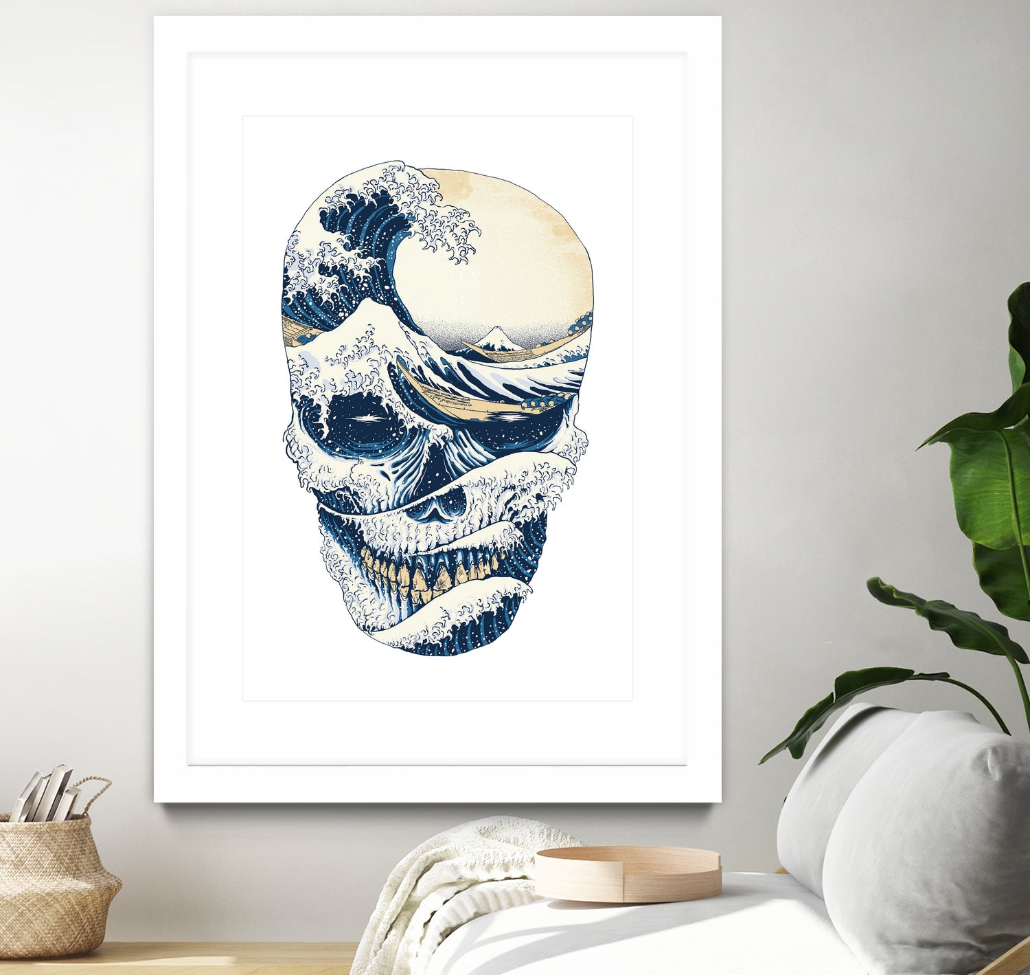 The Great Wave off Skull by Afif Quilimo on GIANT ART - white digital painting