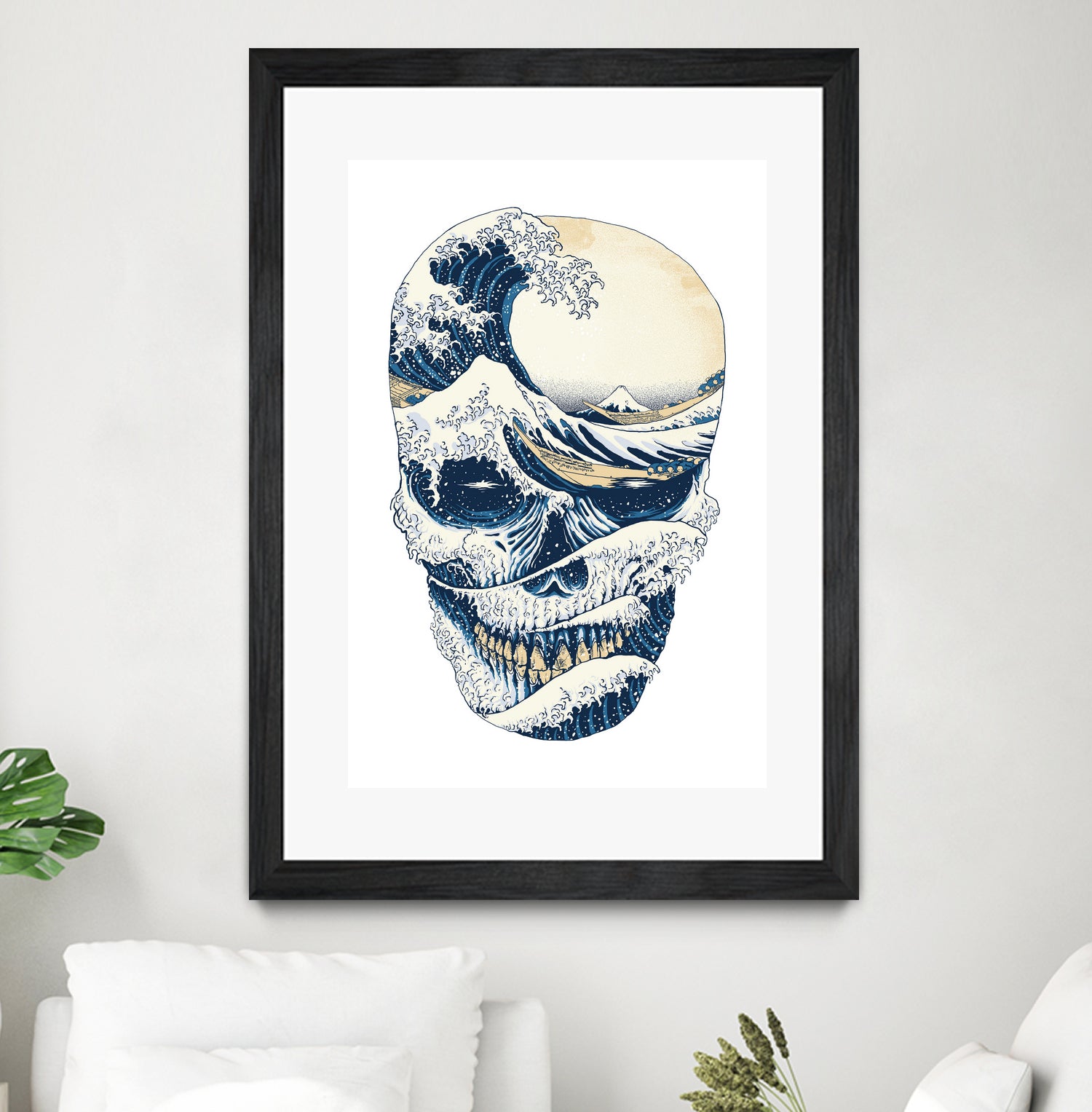 The Great Wave off Skull by Afif Quilimo on GIANT ART - white digital painting