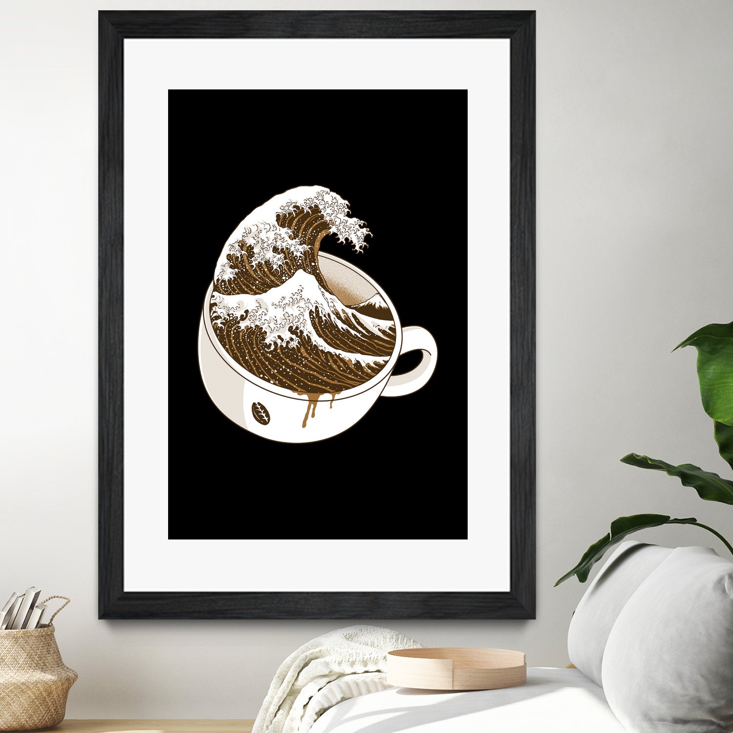 The Great Wave off Coffee by Afif Quilimo on GIANT ART - black digital painting