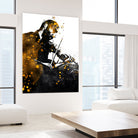 Violin music art gold and black #violin #music by Justyna Jaszke on GIANT ART - black digital painting