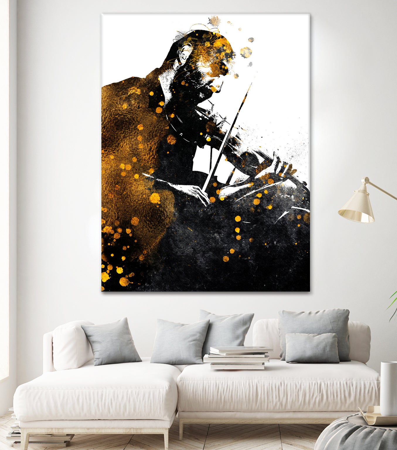 Violin music art gold and black #violin #music by Justyna Jaszke on GIANT ART - black digital painting