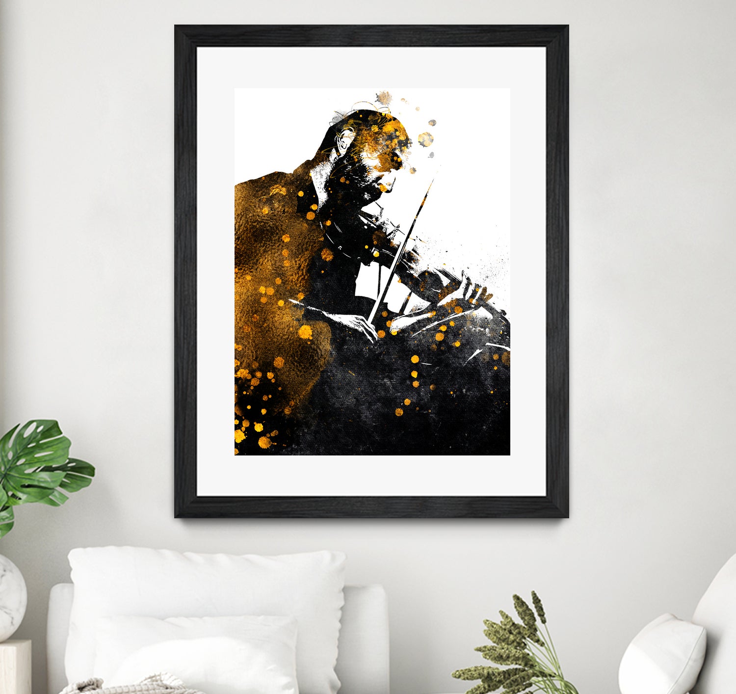 Violin music art gold and black #violin #music by Justyna Jaszke on GIANT ART - black digital painting