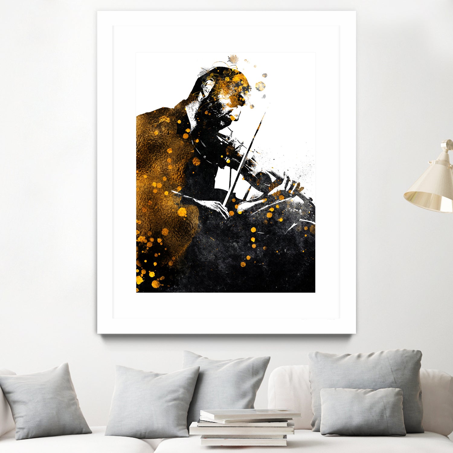 Violin music art gold and black #violin #music by Justyna Jaszke on GIANT ART - black digital painting