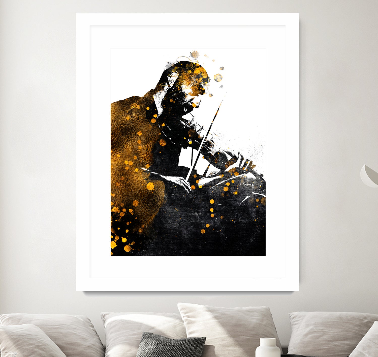 Violin music art gold and black #violin #music by Justyna Jaszke on GIANT ART - black digital painting