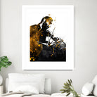 Violin music art gold and black #violin #music by Justyna Jaszke on GIANT ART - black digital painting