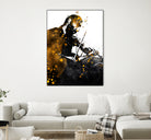 Violin music art gold and black #violin #music by Justyna Jaszke on GIANT ART - black digital painting