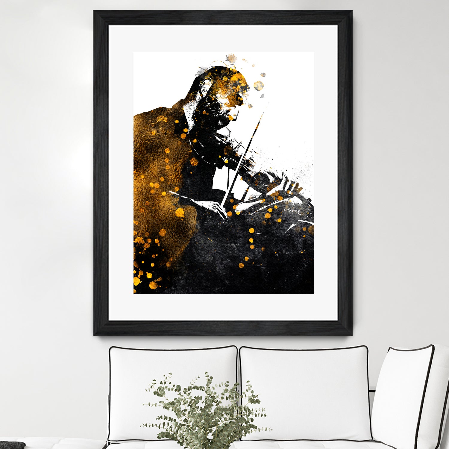 Violin music art gold and black #violin #music by Justyna Jaszke on GIANT ART - black digital painting