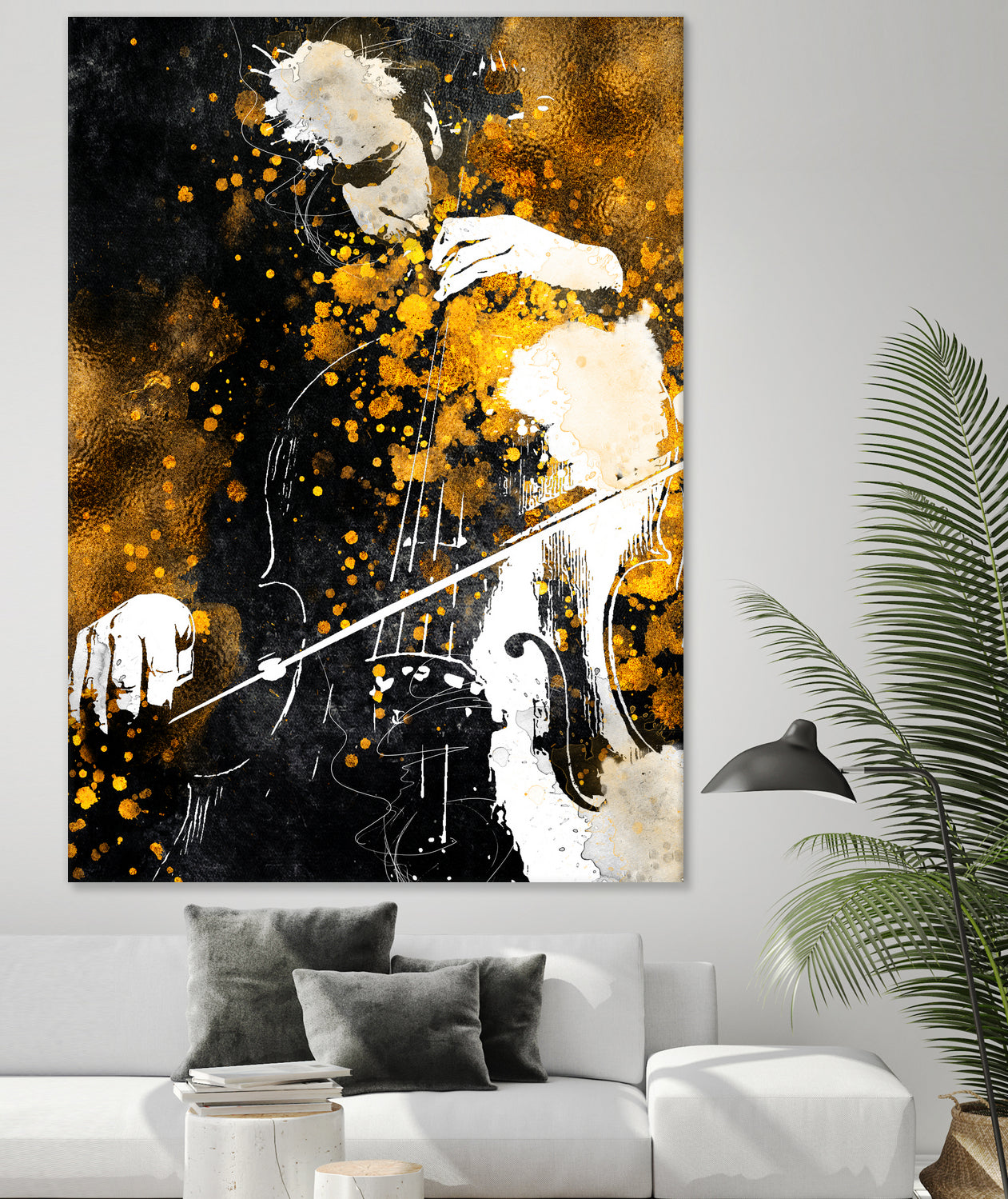 Violin music art gold and black #violin #music by Justyna Jaszke on GIANT ART - black digital painting