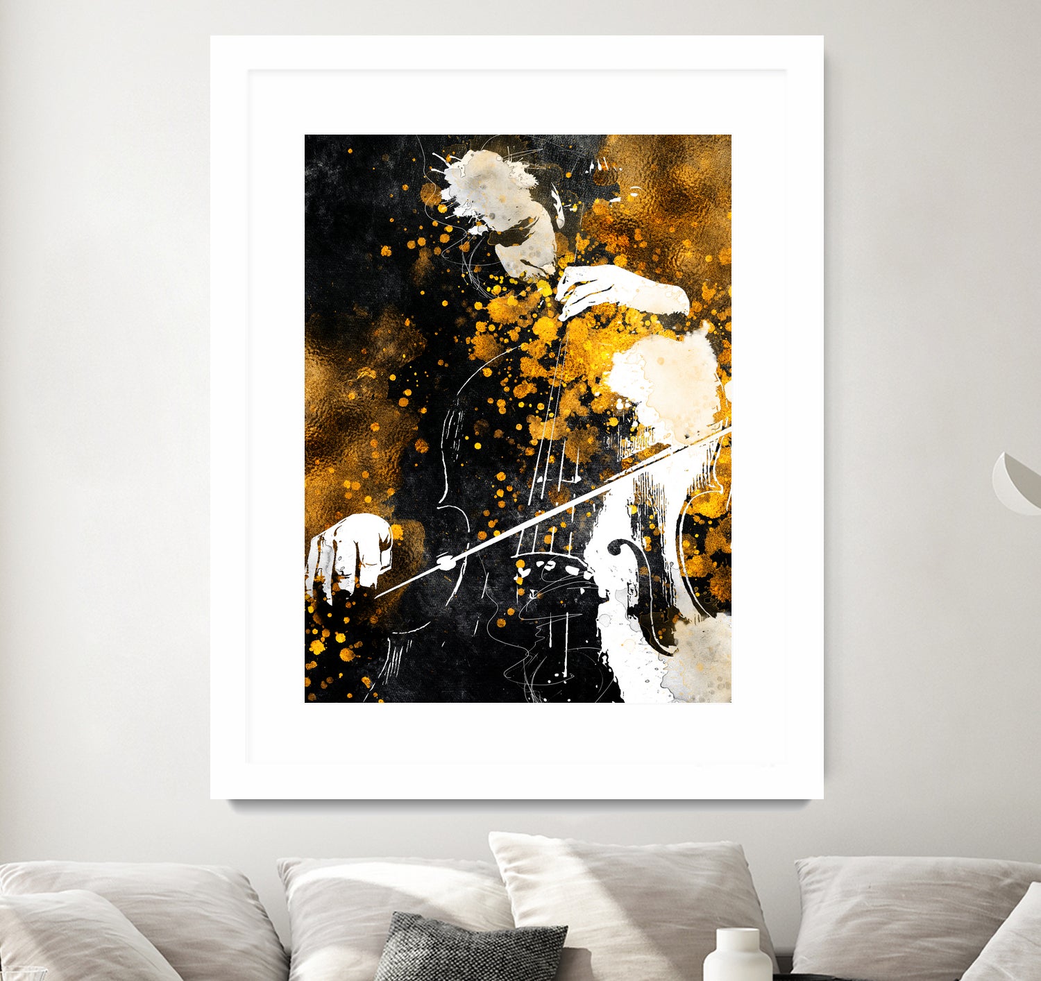 Violin music art gold and black #violin #music by Justyna Jaszke on GIANT ART - black digital painting