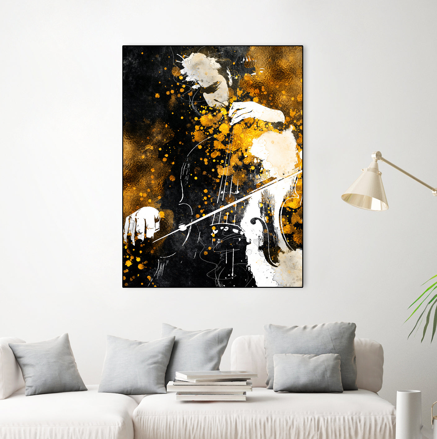 Violin music art gold and black #violin #music by Justyna Jaszke on GIANT ART - black digital painting