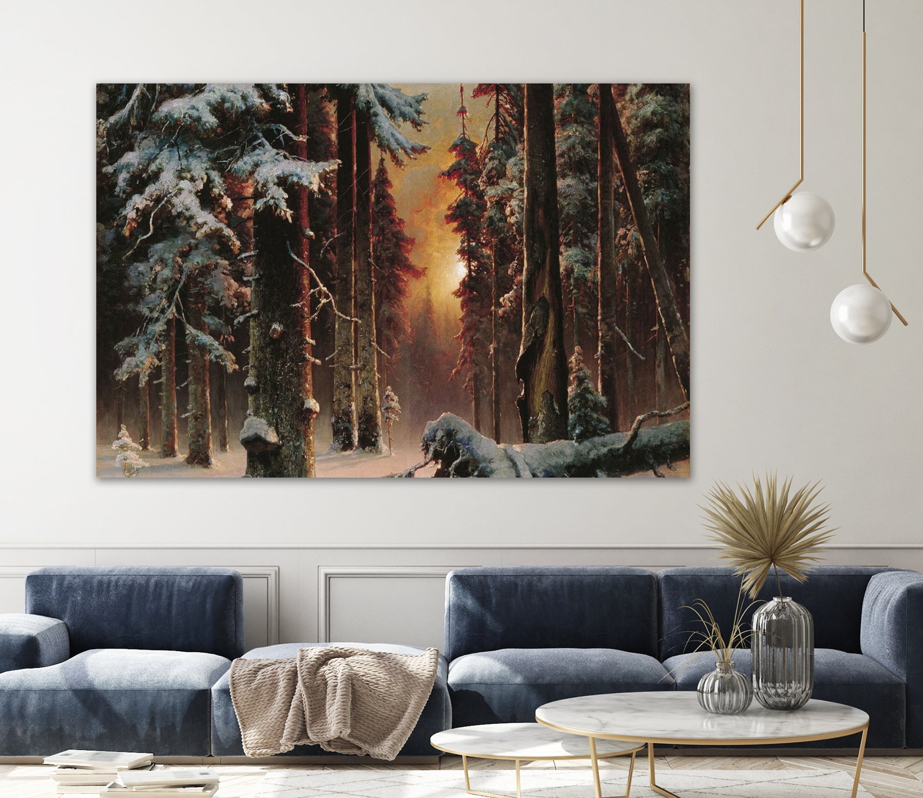 Sunset in the Frozen Winter Forest by Retno Asih Mustakimah on GIANT ART - black digital painting