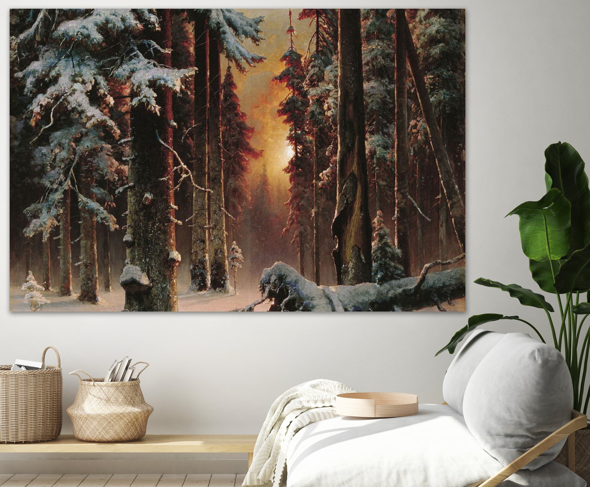 Sunset in the Frozen Winter Forest by Retno Asih Mustakimah on GIANT ART - black digital painting