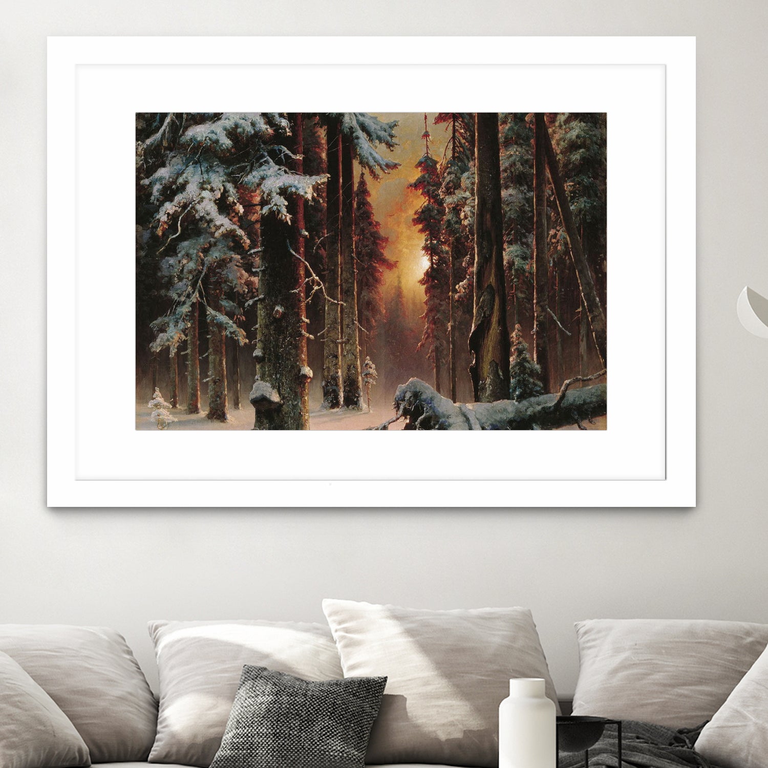 Sunset in the Frozen Winter Forest by Retno Asih Mustakimah on GIANT ART - black digital painting