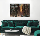 Sunset in the Frozen Winter Forest by Retno Asih Mustakimah on GIANT ART - black digital painting