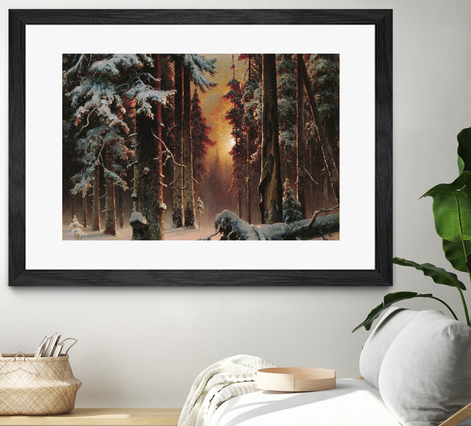 Sunset in the Frozen Winter Forest by Retno Asih Mustakimah on GIANT ART - black digital painting