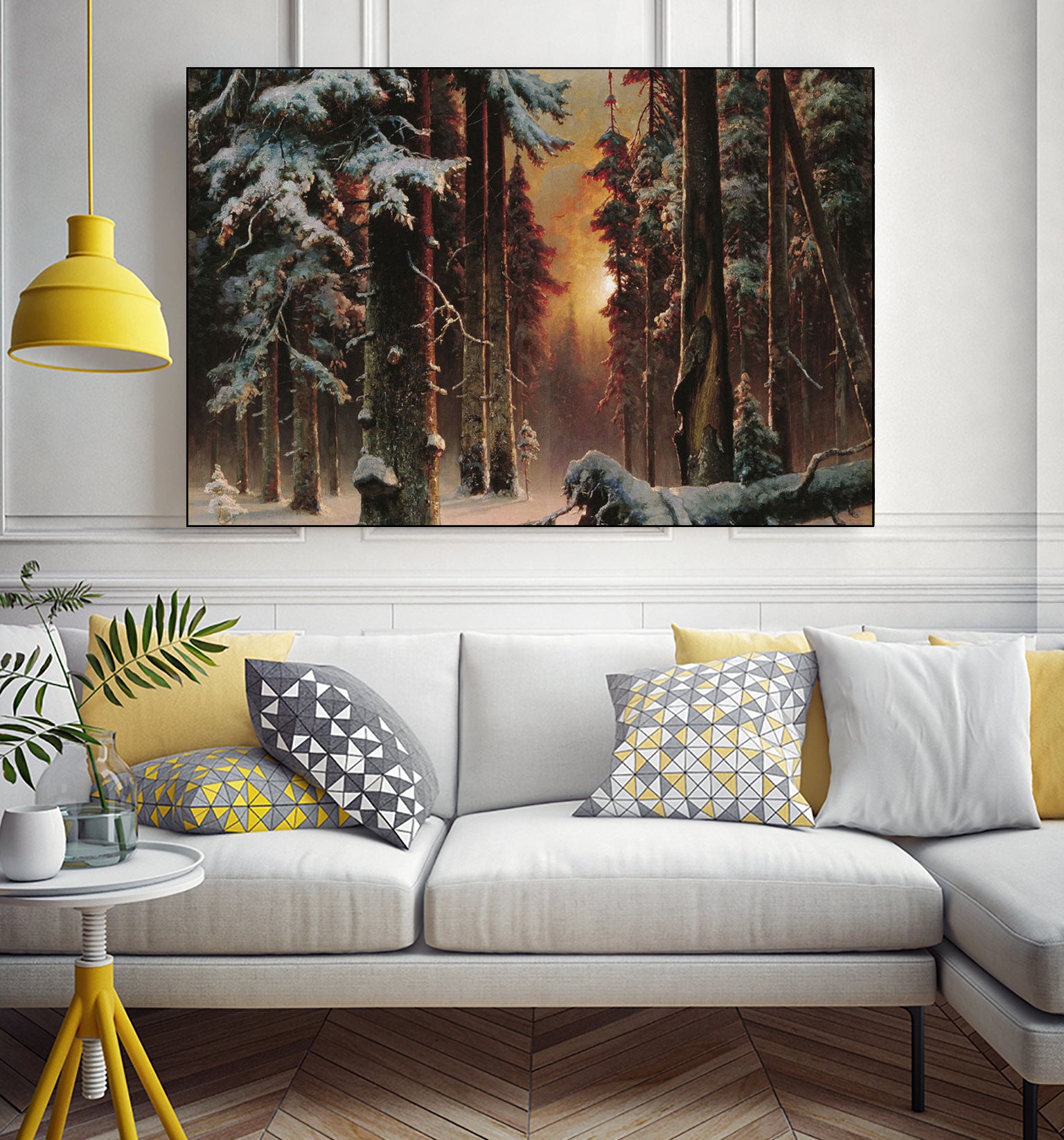 Sunset in the Frozen Winter Forest by Retno Asih Mustakimah on GIANT ART - black digital painting