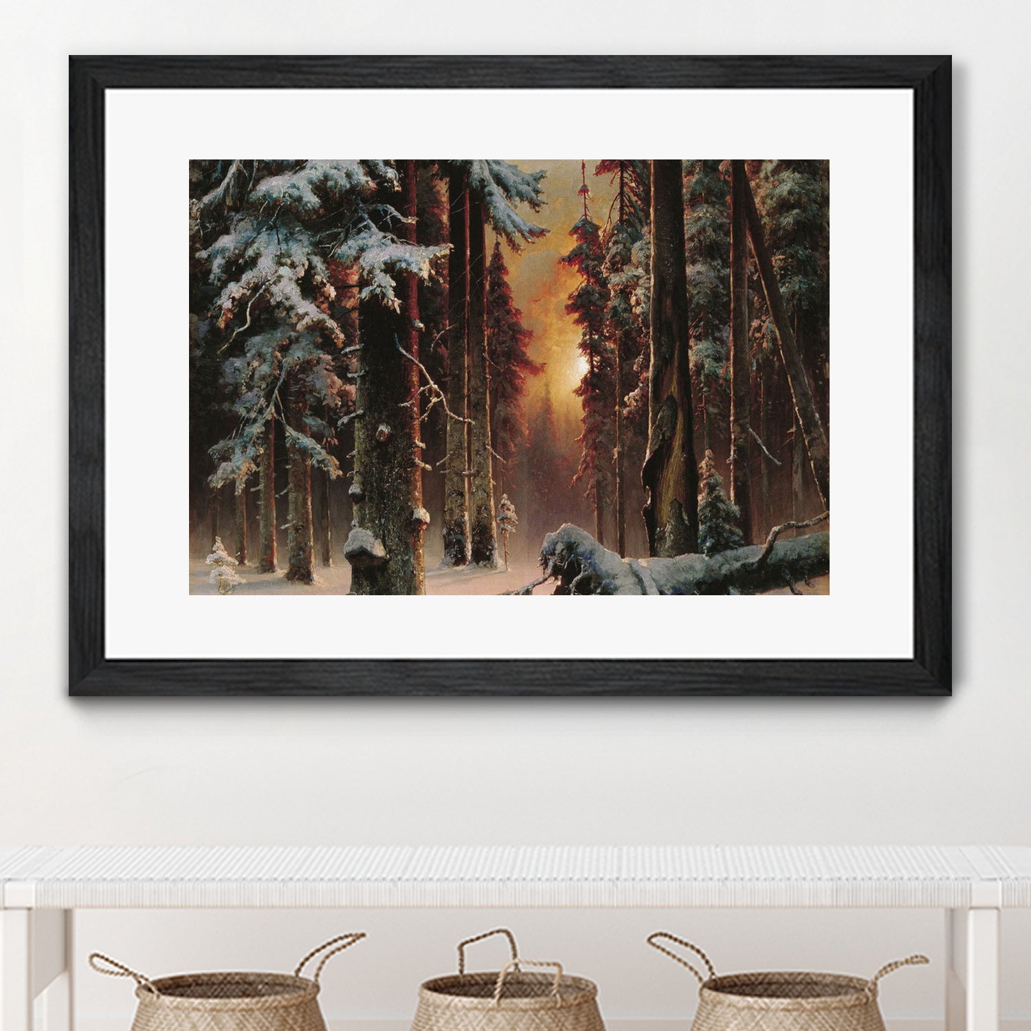 Sunset in the Frozen Winter Forest by Retno Asih Mustakimah on GIANT ART - black digital painting